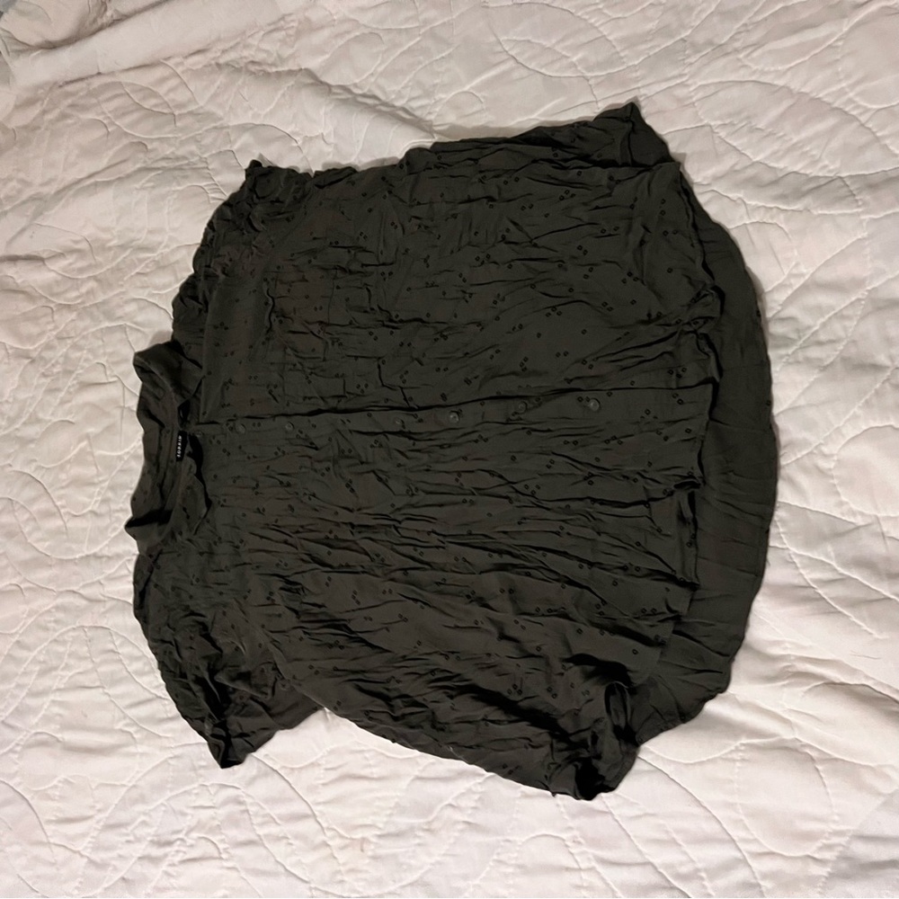 Torrid Dark Green Button Down Blouse